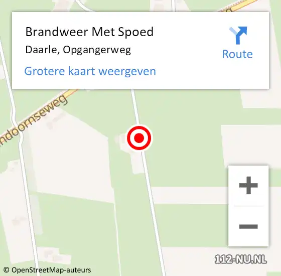 Locatie op kaart van de 112 melding: Brandweer Met Spoed Naar Daarle, Opgangerweg op 7 maart 2014 17:34