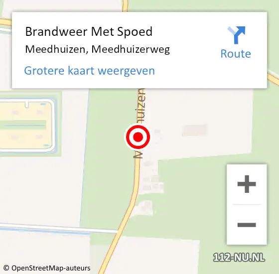 Locatie op kaart van de 112 melding: Brandweer Met Spoed Naar Meedhuizen, Meedhuizerweg op 1 september 2018 19:27