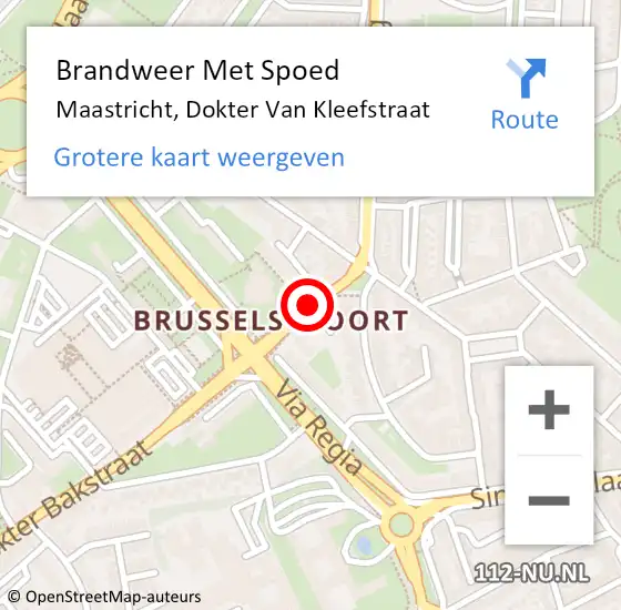 Locatie op kaart van de 112 melding: Brandweer Met Spoed Naar Maastricht, Dokter Van Kleefstraat op 1 september 2018 19:44