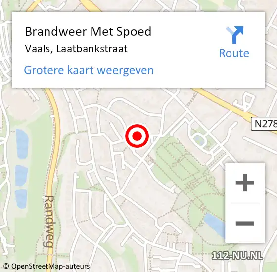 Locatie op kaart van de 112 melding: Brandweer Met Spoed Naar Vaals, Laatbankstraat op 1 september 2018 20:53