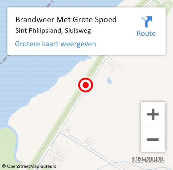 Locatie op kaart van de 112 melding: Brandweer Met Grote Spoed Naar Sint Philipsland, Sluisweg op 1 september 2018 21:07