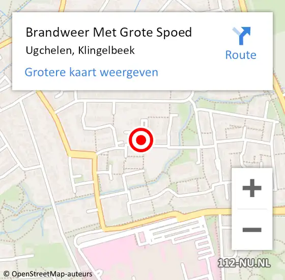 Locatie op kaart van de 112 melding: Brandweer Met Grote Spoed Naar Ugchelen, Klingelbeek op 1 september 2018 21:14