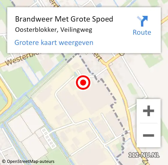 Locatie op kaart van de 112 melding: Brandweer Met Grote Spoed Naar Oosterblokker, Veilingweg op 1 september 2018 23:37