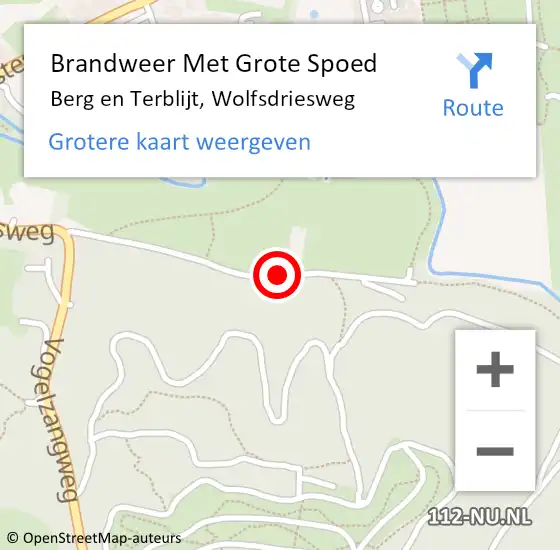 Locatie op kaart van de 112 melding: Brandweer Met Grote Spoed Naar Berg en Terblijt, Wolfsdriesweg op 2 september 2018 01:35