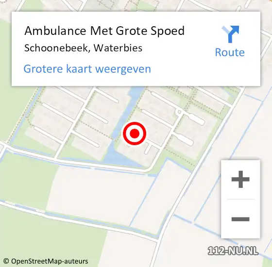 Locatie op kaart van de 112 melding: Ambulance Met Grote Spoed Naar Schoonebeek, Waterbies op 7 maart 2014 18:10