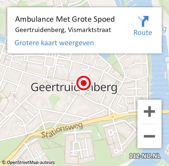 Locatie op kaart van de 112 melding: Ambulance Met Grote Spoed Naar Geertruidenberg, Vismarktstraat op 2 september 2018 02:43