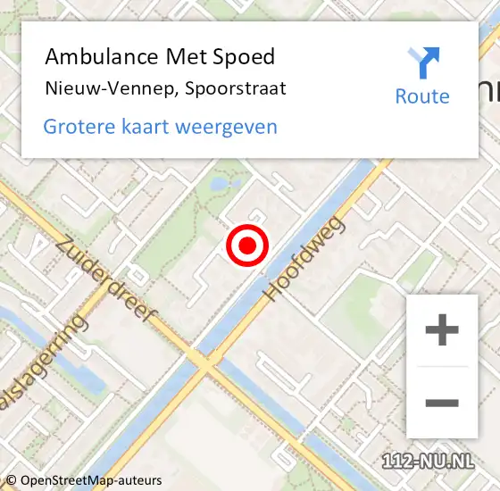 Locatie op kaart van de 112 melding: Ambulance Met Spoed Naar Nieuw-Vennep, Spoorstraat op 2 september 2018 03:19