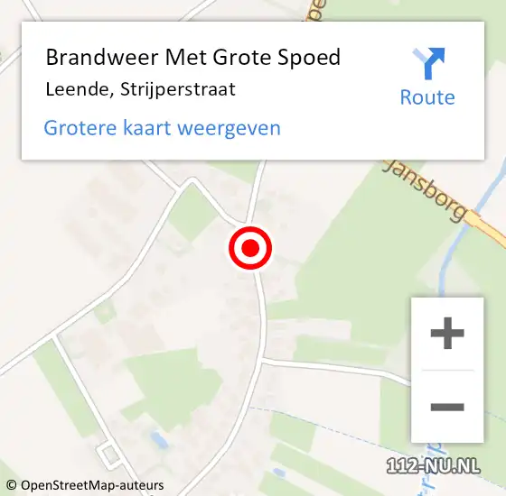 Locatie op kaart van de 112 melding: Brandweer Met Grote Spoed Naar Leende, Strijperstraat op 2 september 2018 03:36