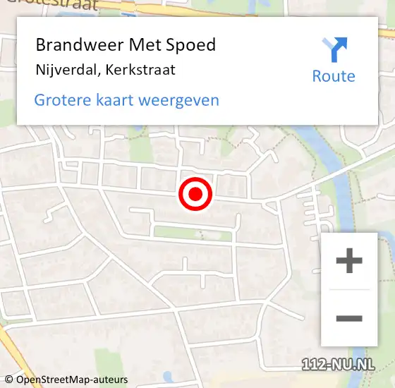 Locatie op kaart van de 112 melding: Brandweer Met Spoed Naar Nijverdal, Kerkstraat op 2 september 2018 05:53