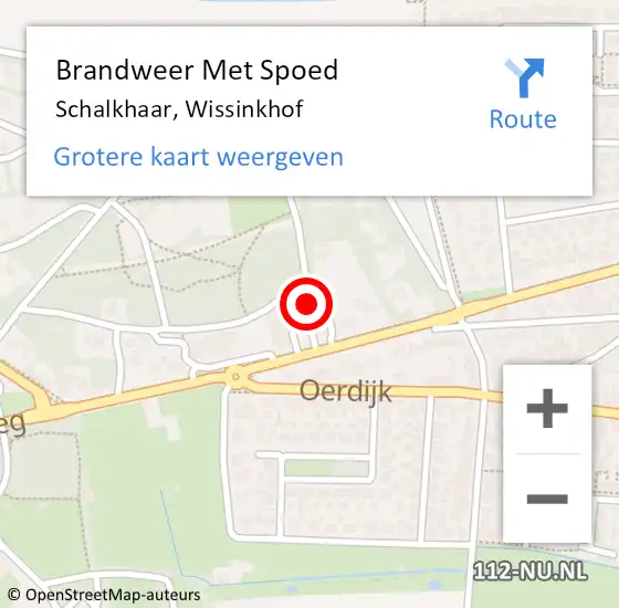 Locatie op kaart van de 112 melding: Brandweer Met Spoed Naar Schalkhaar, Wissinkhof op 7 maart 2014 18:24