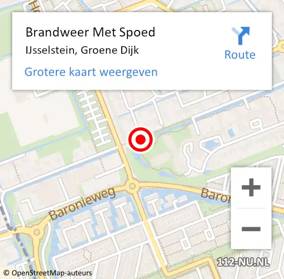 Locatie op kaart van de 112 melding: Brandweer Met Spoed Naar IJsselstein, Groene Dijk op 2 september 2018 10:11