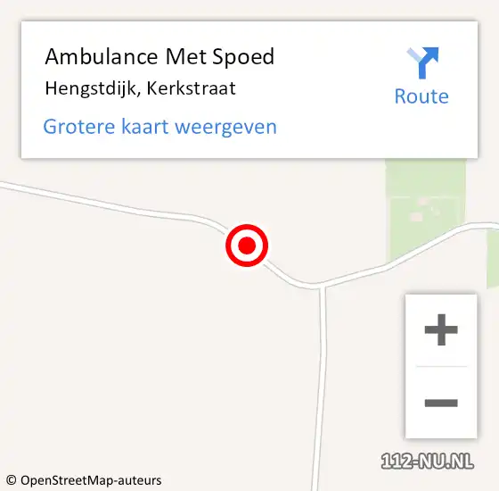 Locatie op kaart van de 112 melding: Ambulance Met Spoed Naar Hengstdijk, Kerkweg op 2 september 2018 10:27