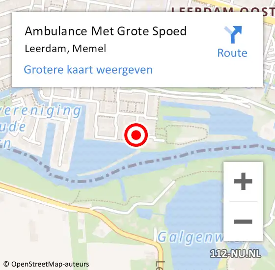 Locatie op kaart van de 112 melding: Ambulance Met Grote Spoed Naar Leerdam, Memel op 2 september 2018 10:59