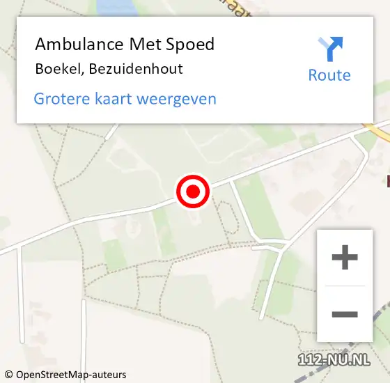 Locatie op kaart van de 112 melding: Ambulance Met Spoed Naar Boekel, Bezuidenhout op 2 september 2018 11:30