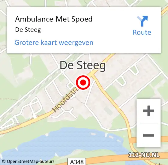 Locatie op kaart van de 112 melding: Ambulance Met Spoed Naar De Steeg op 2 september 2018 12:00