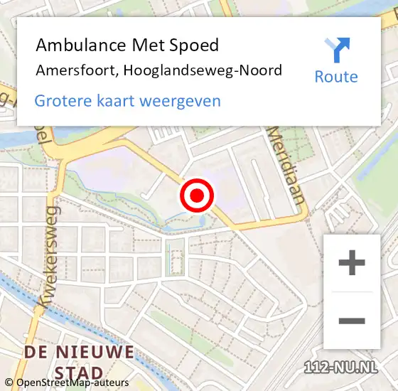 Locatie op kaart van de 112 melding: Ambulance Met Spoed Naar Amersfoort, Hooglandseweg-Noord op 2 september 2018 12:52