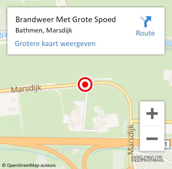 Locatie op kaart van de 112 melding: Brandweer Met Grote Spoed Naar Bathmen, Marsdijk op 2 september 2018 13:54