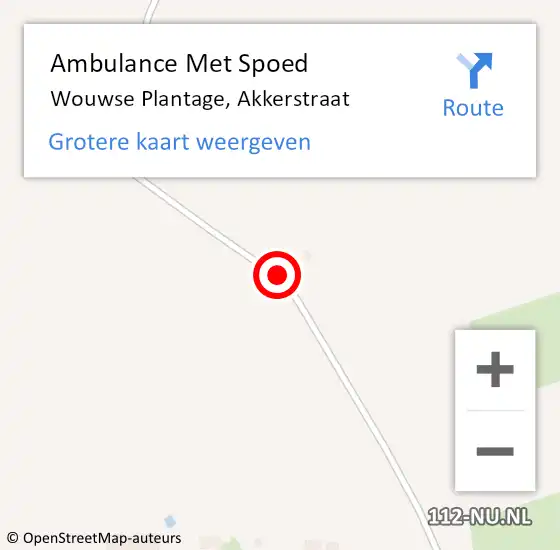 Locatie op kaart van de 112 melding: Ambulance Met Spoed Naar Wouwse Plantage, Akkerstraat op 2 september 2018 14:55