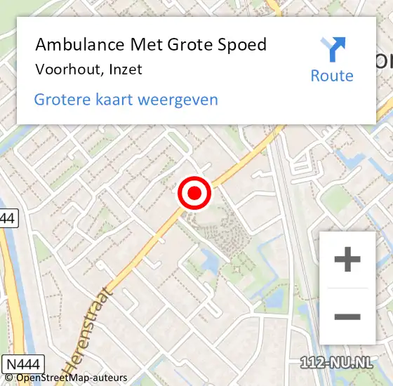 Locatie op kaart van de 112 melding: Ambulance Met Grote Spoed Naar Voorhout, Inzet op 2 september 2018 16:35