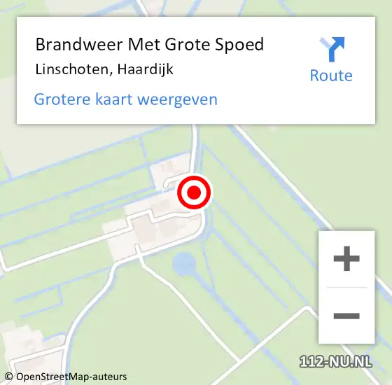 Locatie op kaart van de 112 melding: Brandweer Met Grote Spoed Naar Linschoten, Haardijk op 2 september 2018 16:50