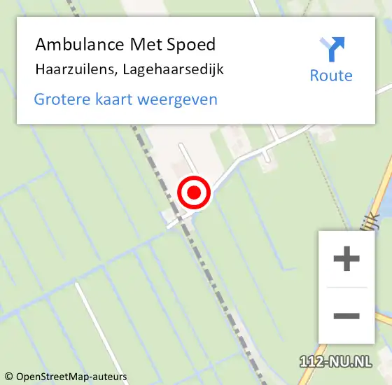 Locatie op kaart van de 112 melding: Ambulance Met Spoed Naar Haarzuilens, Lagehaarsedijk op 2 september 2018 18:10