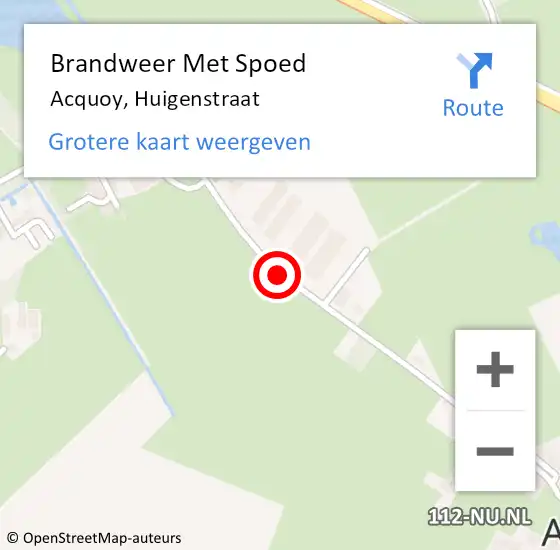 Locatie op kaart van de 112 melding: Brandweer Met Spoed Naar Acquoy, Huigenstraat op 2 september 2018 18:14