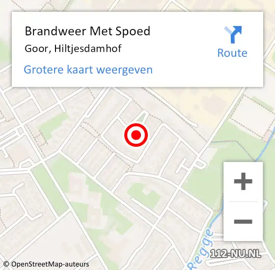 Locatie op kaart van de 112 melding: Brandweer Met Spoed Naar Goor, Hiltjesdamhof op 2 september 2018 18:29