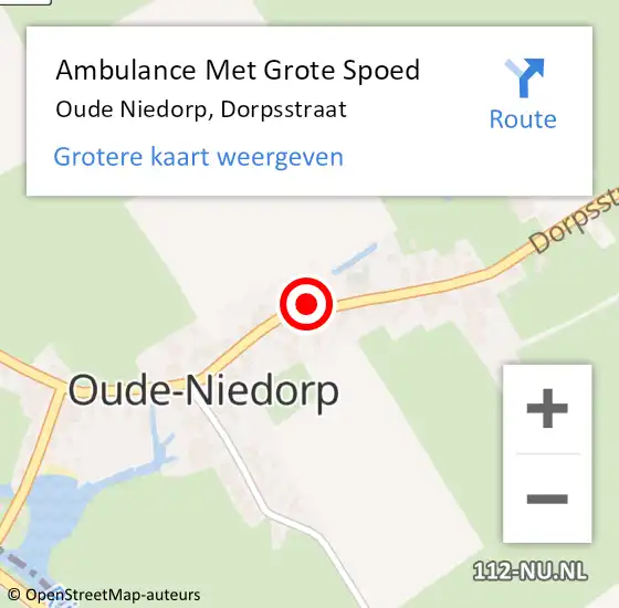 Locatie op kaart van de 112 melding: Ambulance Met Grote Spoed Naar Oude Niedorp, Dorpsstraat op 2 september 2018 19:54