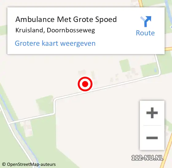 Locatie op kaart van de 112 melding: Ambulance Met Grote Spoed Naar Kruisland, Doornbosseweg op 2 september 2018 19:57