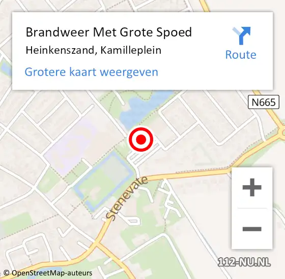 Locatie op kaart van de 112 melding: Brandweer Met Grote Spoed Naar Heinkenszand, Kamilleplein op 7 maart 2014 19:47