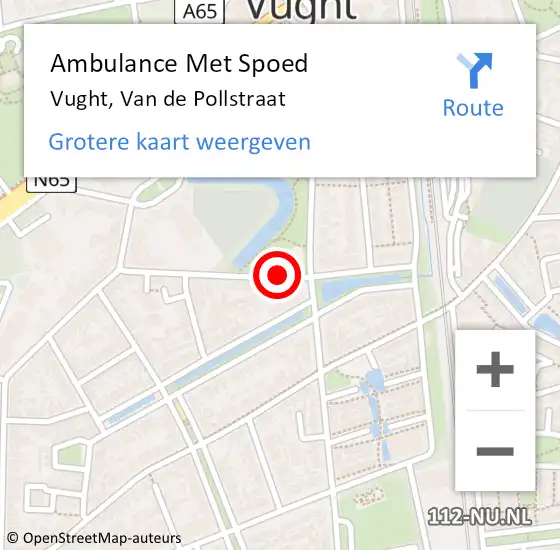 Locatie op kaart van de 112 melding: Ambulance Met Spoed Naar Vught, Van de Pollstraat op 2 september 2018 23:08