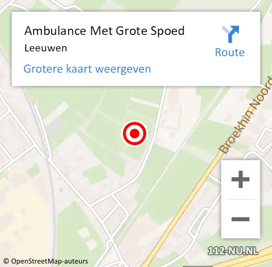 Locatie op kaart van de 112 melding: Ambulance Met Grote Spoed Naar Leeuwen op 7 maart 2014 20:07