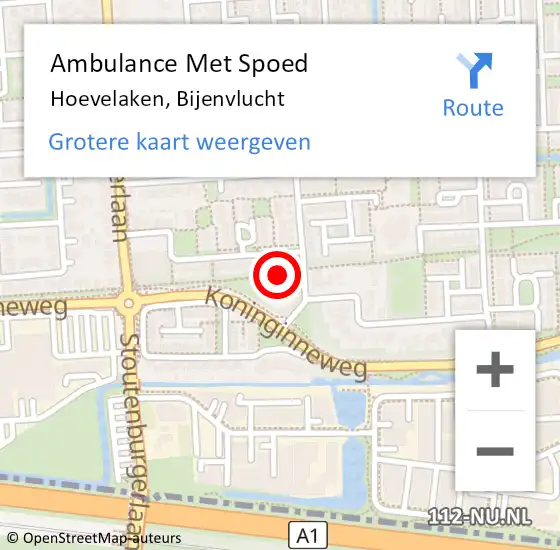 Locatie op kaart van de 112 melding: Ambulance Met Spoed Naar Hoevelaken, Bijenvlucht op 3 september 2018 02:03