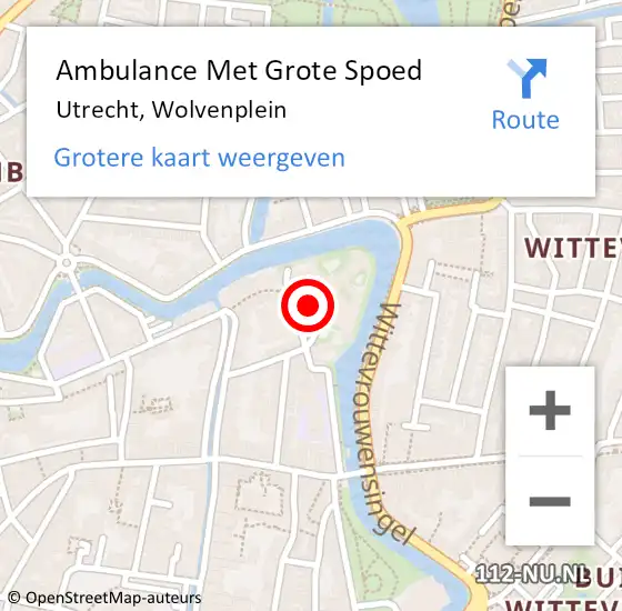 Locatie op kaart van de 112 melding: Ambulance Met Grote Spoed Naar Utrecht, Wolvenplein op 3 september 2018 03:55