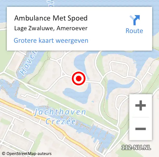 Locatie op kaart van de 112 melding: Ambulance Met Spoed Naar Lage Zwaluwe, Ameroever op 3 september 2018 07:06