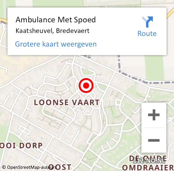 Locatie op kaart van de 112 melding: Ambulance Met Spoed Naar Kaatsheuvel, Bredevaert op 3 september 2018 08:45