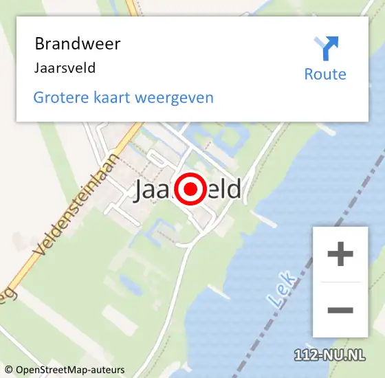 Locatie op kaart van de 112 melding: Brandweer Jaarsveld op 7 maart 2014 20:58