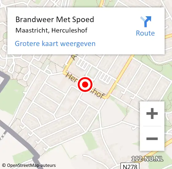 Locatie op kaart van de 112 melding: Brandweer Met Spoed Naar Maastricht, Herculeshof op 3 september 2018 14:26