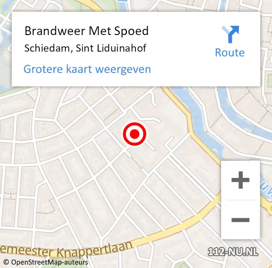 Locatie op kaart van de 112 melding: Brandweer Met Spoed Naar Schiedam, Sint Liduinahof op 3 september 2018 15:38