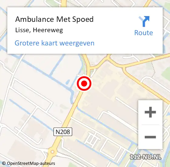 Locatie op kaart van de 112 melding: Ambulance Met Spoed Naar Lisse, Heereweg op 3 september 2018 17:55
