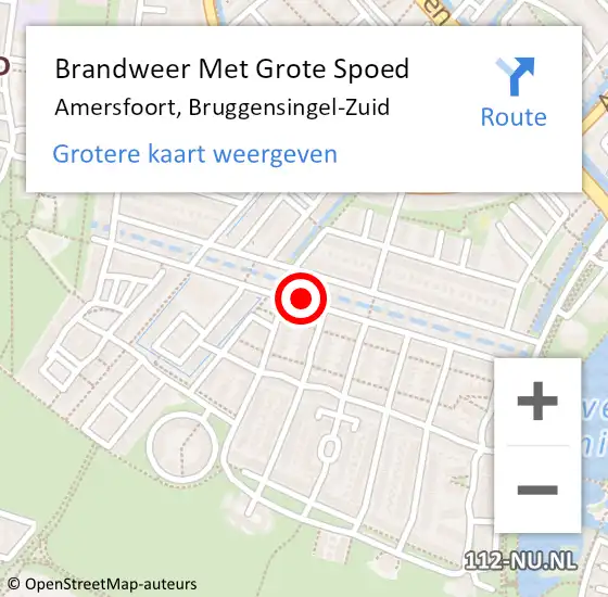 Locatie op kaart van de 112 melding: Brandweer Met Grote Spoed Naar Amersfoort, Bruggensingel-Zuid op 3 september 2018 22:51