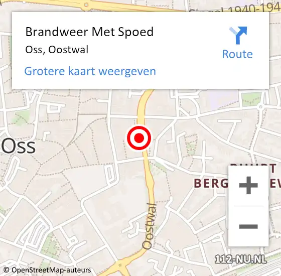 Locatie op kaart van de 112 melding: Brandweer Met Spoed Naar Oss, Oostwal op 3 september 2018 23:10