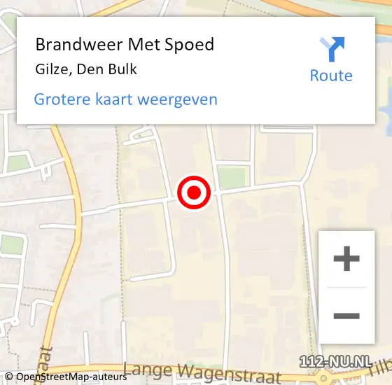 Locatie op kaart van de 112 melding: Brandweer Met Spoed Naar Gilze, Den Bulk op 3 september 2018 23:54