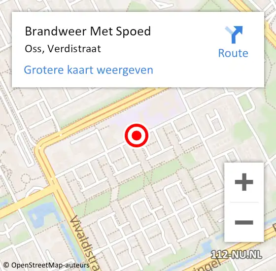 Locatie op kaart van de 112 melding: Brandweer Met Spoed Naar Oss, Verdistraat op 4 september 2018 04:11