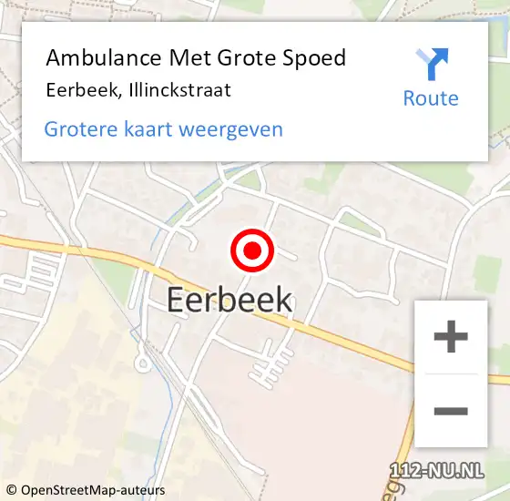 Locatie op kaart van de 112 melding: Ambulance Met Grote Spoed Naar Eerbeek, Illinckstraat op 4 september 2018 05:34