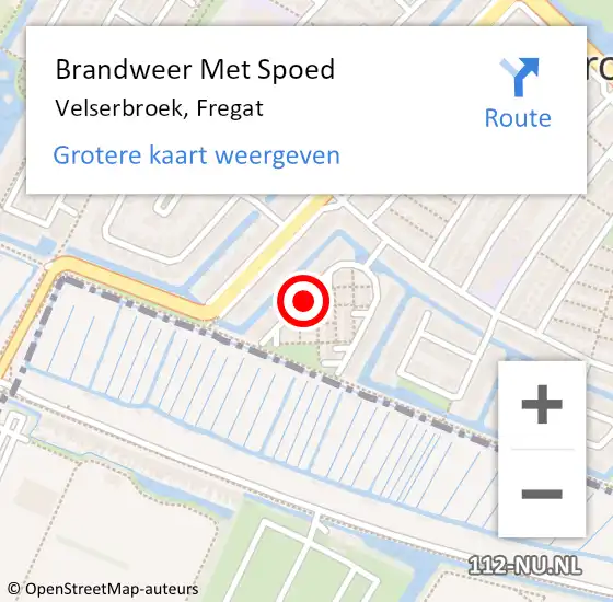 Locatie op kaart van de 112 melding: Brandweer Met Spoed Naar Velserbroek, Fregat op 4 september 2018 08:47