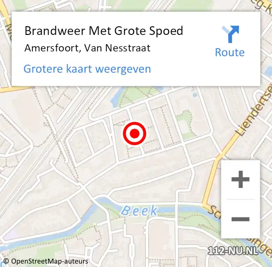 Locatie op kaart van de 112 melding: Brandweer Met Grote Spoed Naar Amersfoort, Van Nesstraat op 4 september 2018 08:51