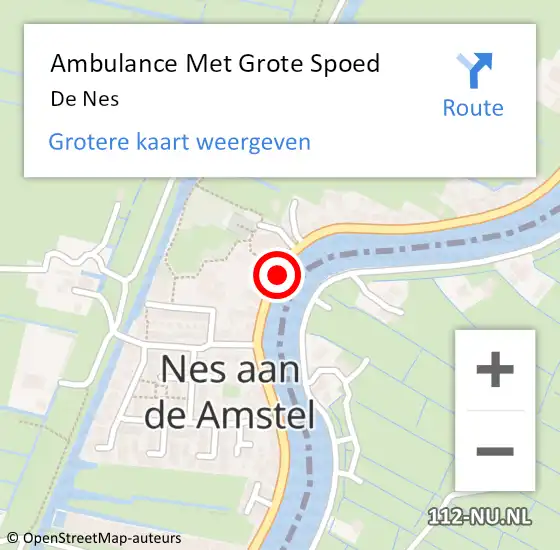 Locatie op kaart van de 112 melding: Ambulance Met Grote Spoed Naar De Nes op 4 september 2018 11:27