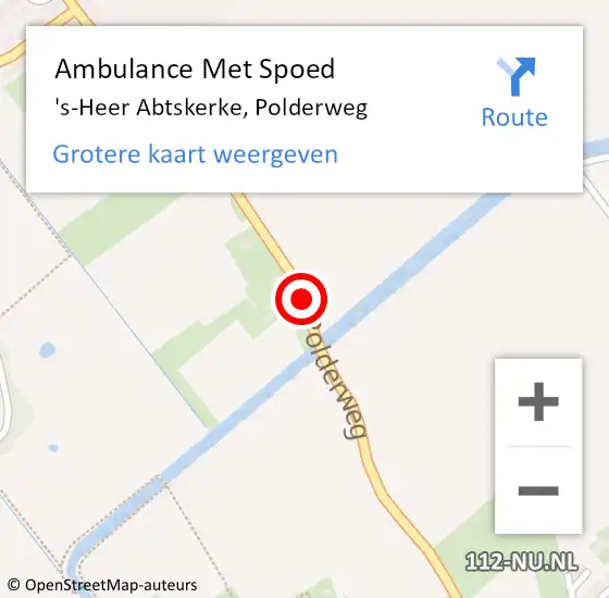 Locatie op kaart van de 112 melding: Ambulance Met Spoed Naar 's-Heer Abtskerke, Polderweg op 4 september 2018 11:56
