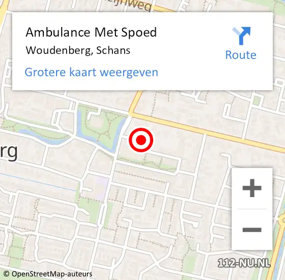 Locatie op kaart van de 112 melding: Ambulance Met Spoed Naar Woudenberg, Schans op 4 september 2018 12:36